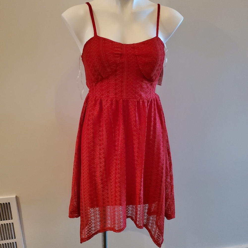 Red Summer Lace Dress